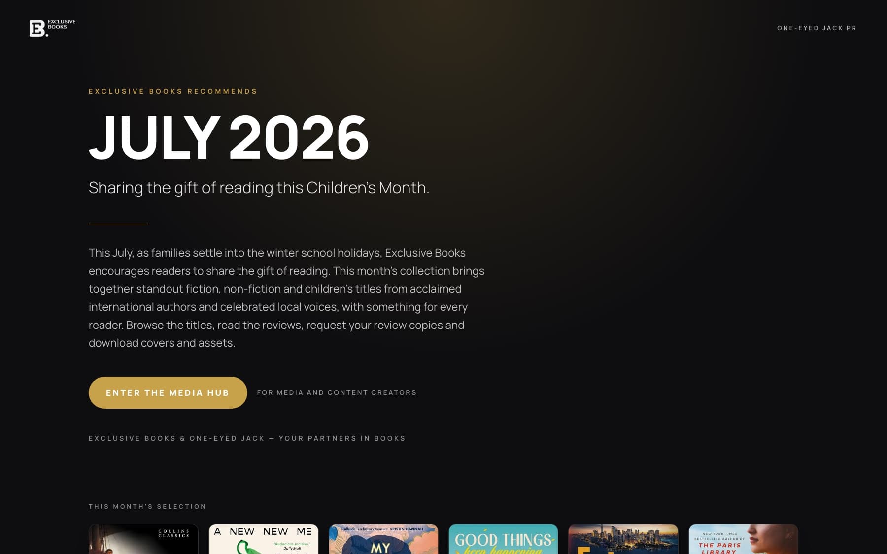 Exclusive Books Media Hub — live site preview