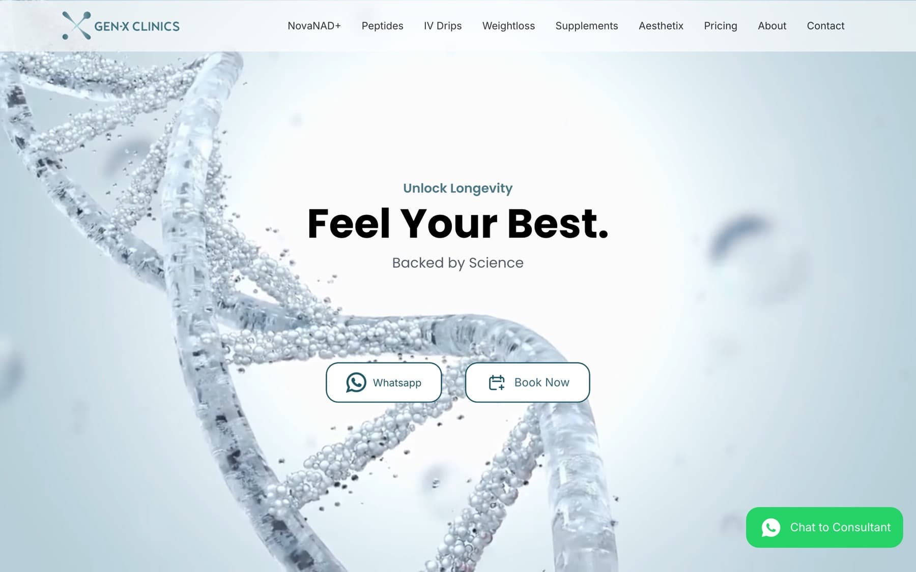 GenX Clinics — live site preview