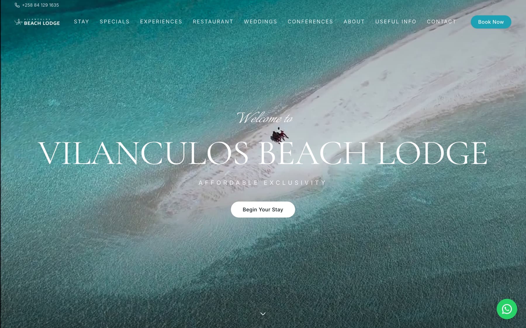 Vilanculos Beach Lodge — live site preview